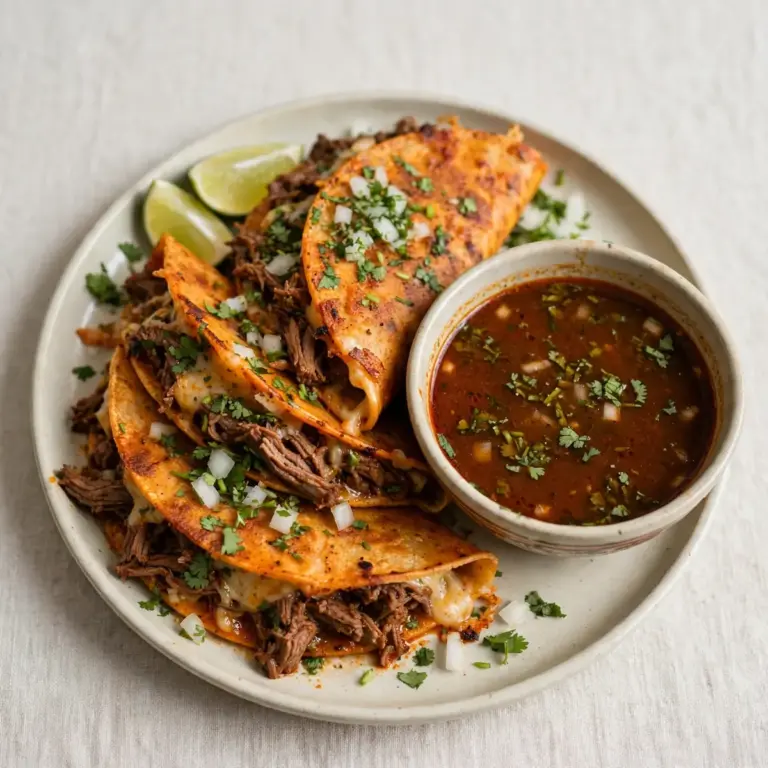 Beef Birria Tacos With Consommé