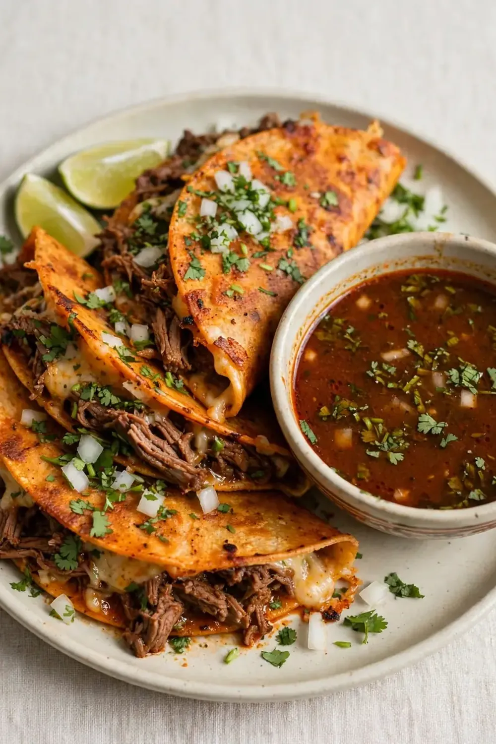 Beef Birria Tacos with Consommé