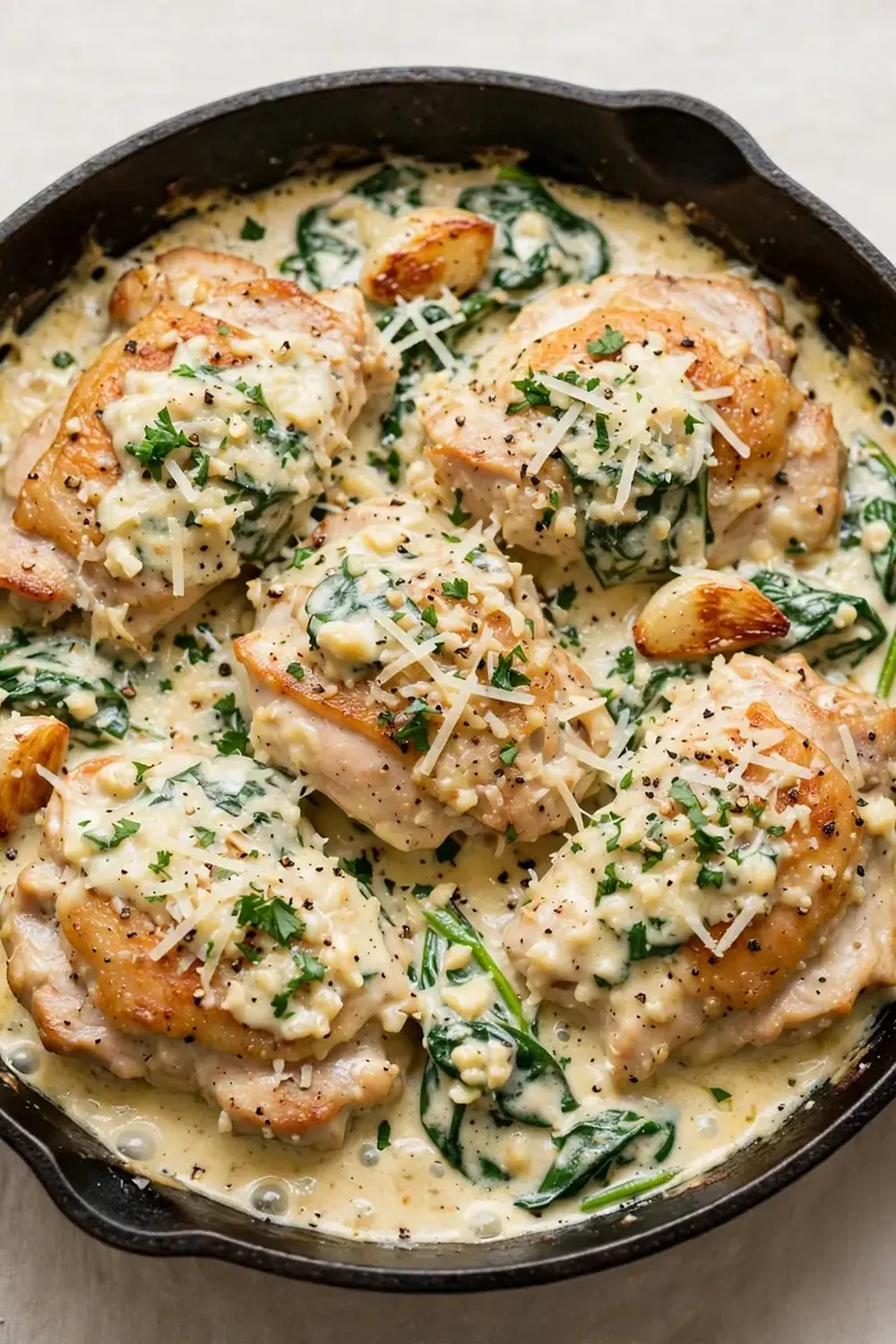 Creamy Garlic Parmesan Chicken Skillet