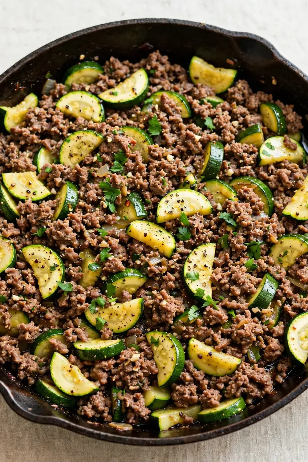 Ground Beef and Zucchini Skillet (Low-Carb)