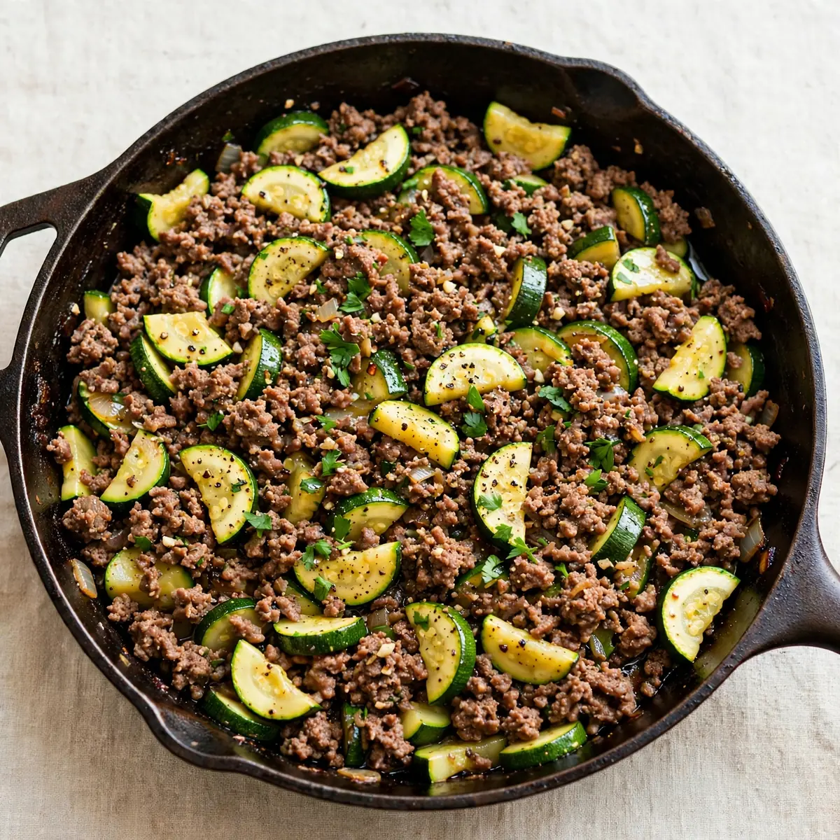 Ground Beef And Zucchini Skillet (Low-Carb)