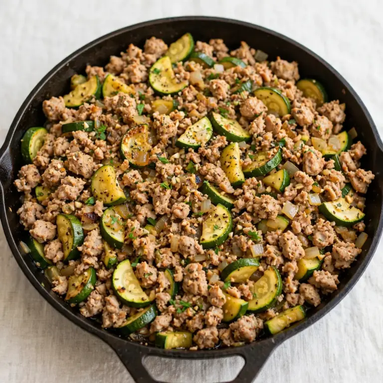 Ground Turkey And Zucchini Skillet