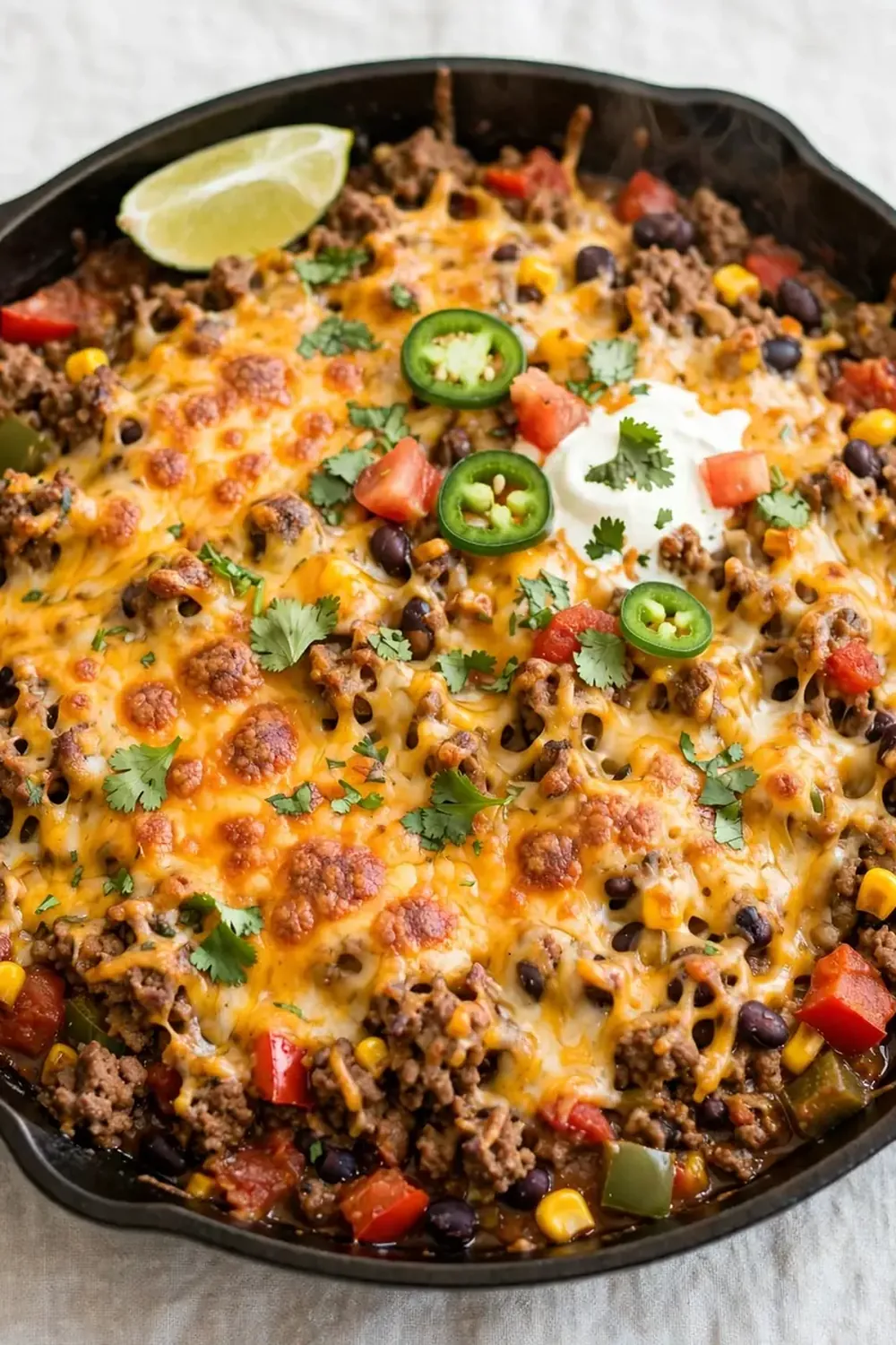 One-Pan Cheesy Beef Taco Skillet