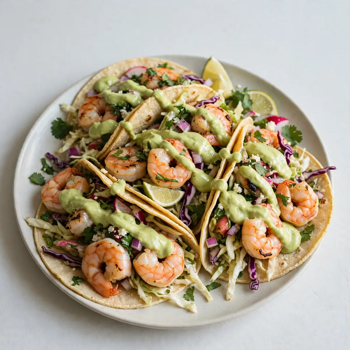 Shrimp Tacos With Avocado Cream