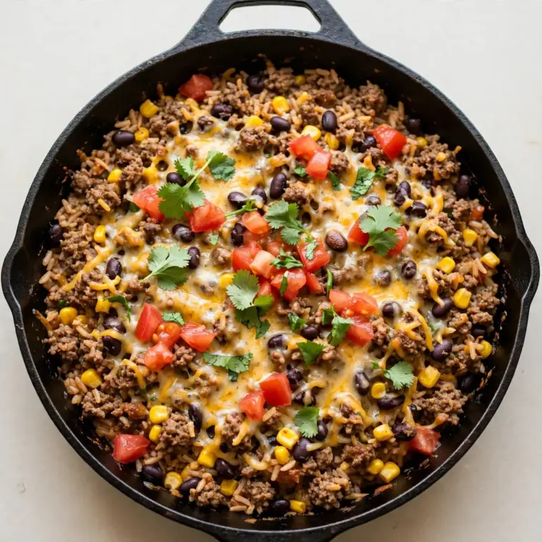 Tex-Mex Ground Beef And Rice Skillet